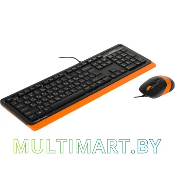 Комплект клавиатура + мышь A4Tech Fstyler F1010 (черный/оранжевый)